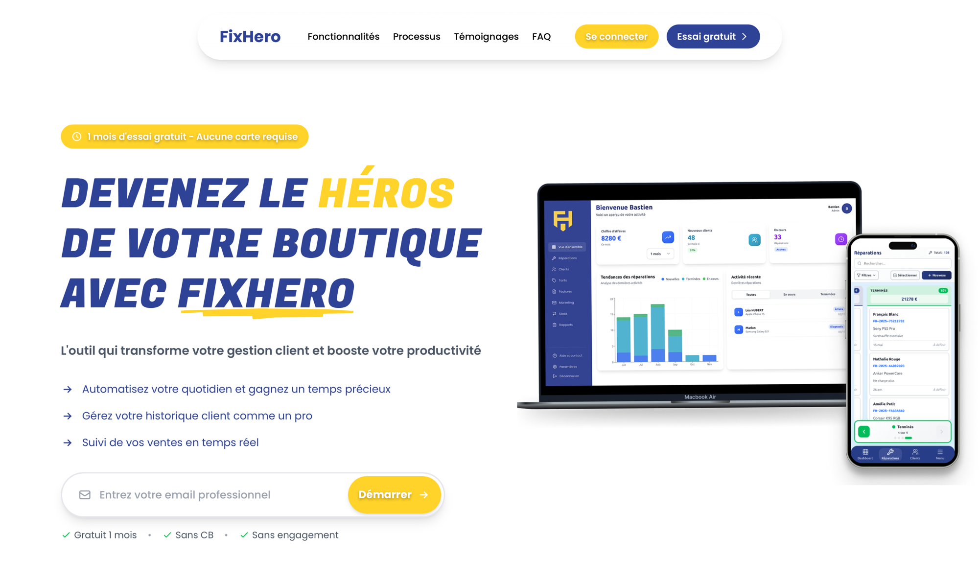 Aperçu du projet FixHero